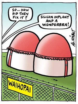 "So... How did they fix it?" "Silicon implant and a wonderbra!" 2 May, 2008
