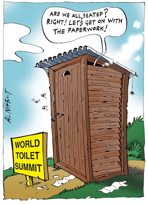 World Toilet Summit. "Are we all seated? Right! Let's get on with the paperwork!" 10 November, 2004