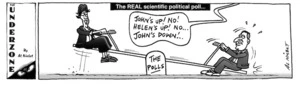 The REAL scientific political poll... "John's up! No! Helen's up! No... John's down!..." 14 October, 2008.