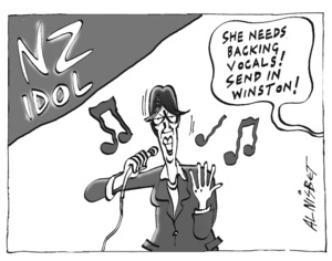 NZ IDOL. "She needs backing vocals! Send in Winston!" 7 May, 2004
