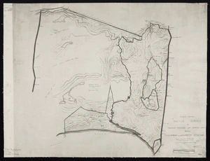 Bousefields, Octavius Lawes Woodthorpe, 1830-1882 :Ahuriri district, sketch survey of proposed purchase of native land between Parimahu and Waimata Stream [copy of ms map]. Surveyed and drawn by O.L.W.B., surveyor. June-July 1856.