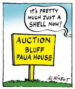 Auction Bluff Paua House. "It's pretty much just a shell now!" 27 April, 2007