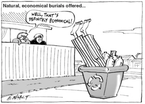 Natural, economical burials offered... "Well, that's definitely economical!" 19 April, 2005