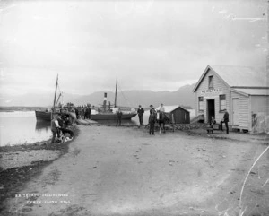 Tekapu s.s., port partly obscured by Collingwood wharf