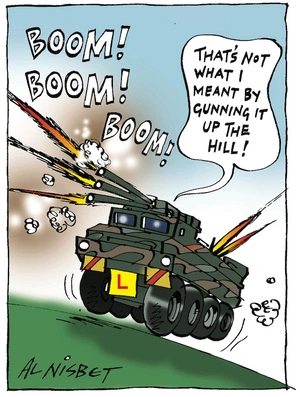 Boom! Boom! Boom! "That's not what I meant by gunning it up the hill!" 16 November, 2004.