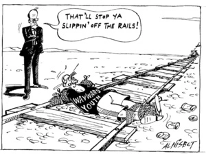 "That'll stop ya slippin' off the rails!" 23 March, 2005