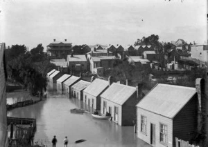 Saunders Lane, Thorndon, Wellington, in flood