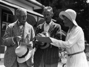 Sir Charles Bathurst Bledisloe, Lady Alina Kate Elaine Bledisloe, looking at old photographs