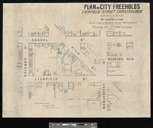 Plan of city freeholds, Lichfield Street, Christchurch / [surveyed by] McIntyre & Lewis.