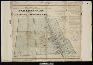Plan of the lovely and romantic township of Paraparaumu : with its suburban lands / Carkeek & Martin, authorised surveyors.