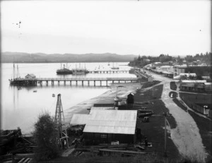 Tauranga harbour, wharves and buildings on the waterfront