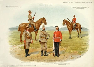 Simkin, R :Types of Tasmanian and New Zealand regiments / R Simkin [del] - London ; The Army and Navy Gazette, 1900.