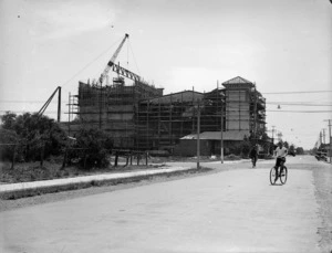 Scaffolding around the Municipal Theatre, Hastings Street, Hastings