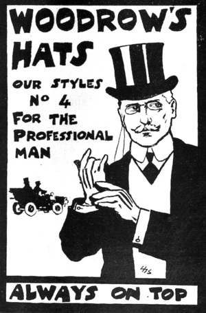Advertisement for Woodrow's Hats