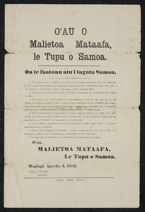 O'au o Malietoa Mataafa, le Tupu o Samoa