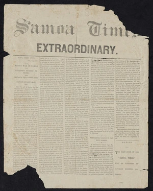 Samoa Times Extraordinary, 15 September 1888