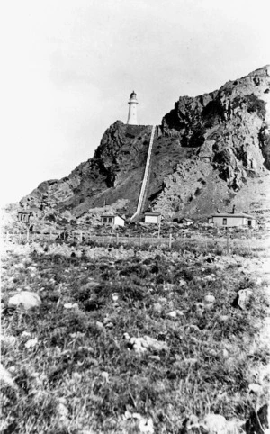 Cape Palliser, with lighthouse and houses