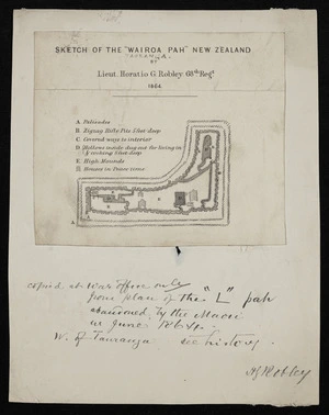 Sketch of Wairoa Pa, Tauranga