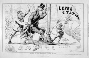Blomfield, John Collis 1878-1942 :Kapiti as the proposed leper island - [Wellington] ; N.Z. free lance, 1907