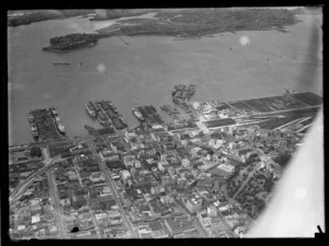 Auckland City and waterfront, showing Stanley Bay in the background