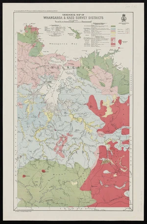 Geological map of Whangaroa & Kaeo survey districts / compiled and drawn by R.J. Crawford.