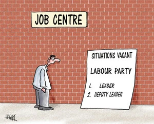 'Job Centre.' 'Situations vacant - Labour Party - leader, deputy leader.' 11 November, 2008.