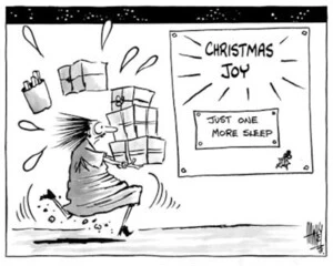 "Christmas joy. Just one more sleep." 24 December, 2002.
