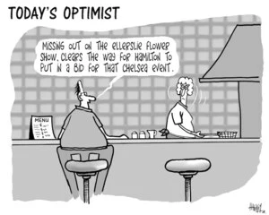 Today's optimist. "Missing out on the Ellerslie Flower Show clears the way for Hamilton to put in a bid for that Chelsea event." 20 November, 2007