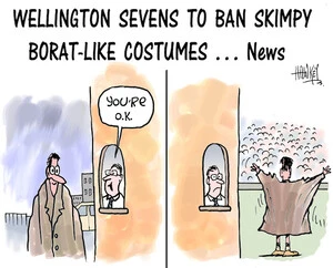 Wellington Sevens to ban skimpy Borat-like costumes...News. "You're O.K." 30 January, 2008