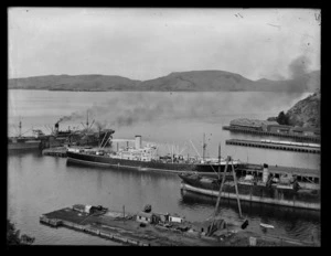 Forthbank and Paparoa, steam ships at Port Chalmers