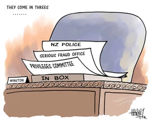 They come in threes... NZ Police, Serious Fraud Office, Privileges Committee. 9 September, 2008