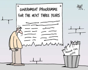 Government programme for the next three years. Major tax cuts. 9 November, 2005.