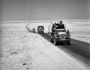 Trucks of the New Zealand divisional units, Maadi, Egypt