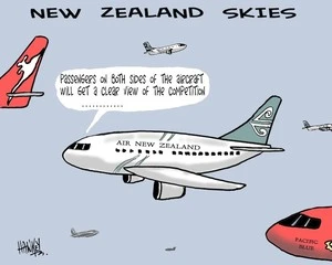 New Zealand skies. "Passengers on both sides of the aircraft will get a clear view of the competition." 13 November, 2007