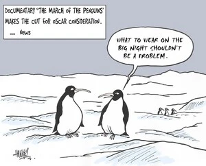 Documentary 'The march of the penguins' makes the cut for Oscar consideration.....News. "What to wear on the big night shouldn't be a problem." 21 November, 2005.