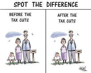 Spot the difference. Before the tax cuts. After the tax cuts. 2 October, 2008