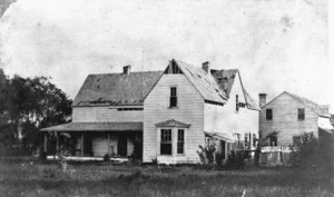 Bishop William Williams' house at Waerengaahika after the battle of 1865