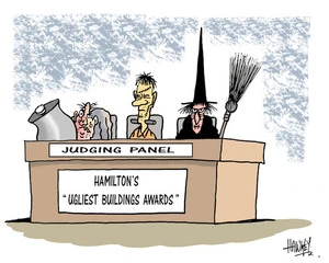 Judging panel. Hamilton's "Ugliest buildings awards". 19 April, 2007