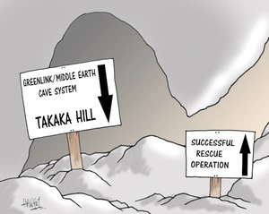 Greenlink/Middle Earth Cave System, Takaka Hill. Successful rescue operation. 28 August, 2007