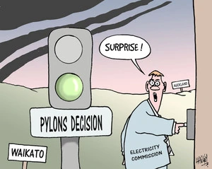 Pylons decision. Electricity Commission. "Surprise!" 6 July, 2007