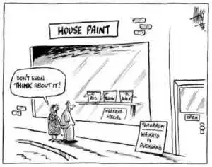 Hawkey, Allan Charles, 1941- :House Paint. Don't even THINK about it! Waikato Times, 27 September 2002.