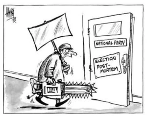 Hawkey, Allan Charles 1941- :National Party Election Post-mortem. Waikato Times, 29 July 2002.