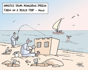 Inmates from Mangaroa Prison taken on a beach trip - NEWS. 17 March, 2006
