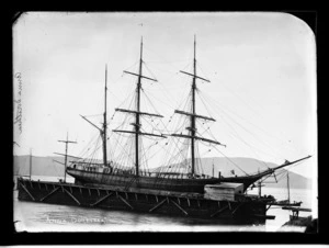 Sailing ship Anna Dorothea in the floating dock at Port Chalmers