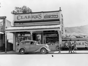Moran's and Clarke's shops, Main Street, Upper Hutt