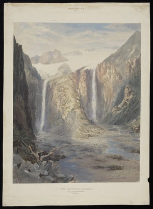 Gully, John 1819-1888 :Two Waterfall Glacier, Valley of the River Macaulay, 4080 feet. [1862]