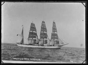 Four-masted barque "Herzogin Sophie Charlotte" at sea under full sail