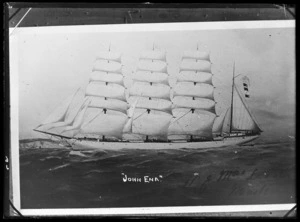 Photograph of a painting depicting the sailing ship "John Ena".