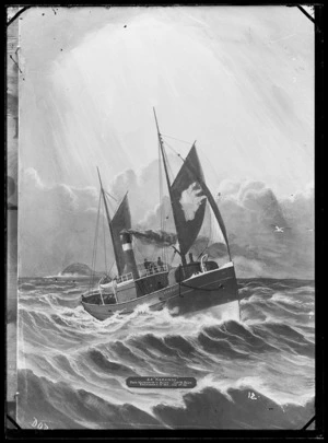 Painting of the steamship Kakanui at sea by David Ogilvie Robertson