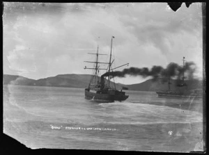 The steamship 'Ohau' leaving Port Chalmers